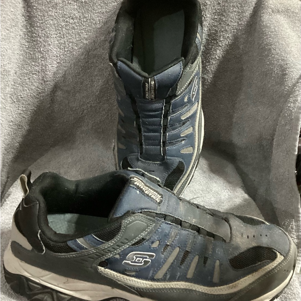 Skechers Blue and Black Athletic Shoes with Slip-On Design